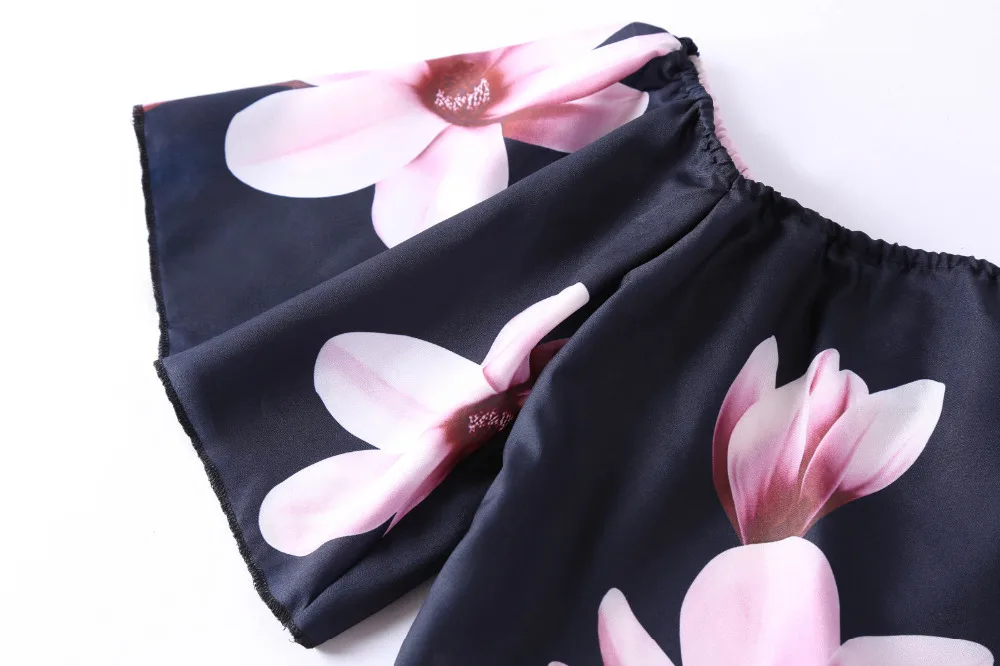Fashion womens tops and blouses summer 2018 Flower Off Shoulder Short Sleeve Shirt Casual Blouses sexy shirt camicette Y13#N (4)