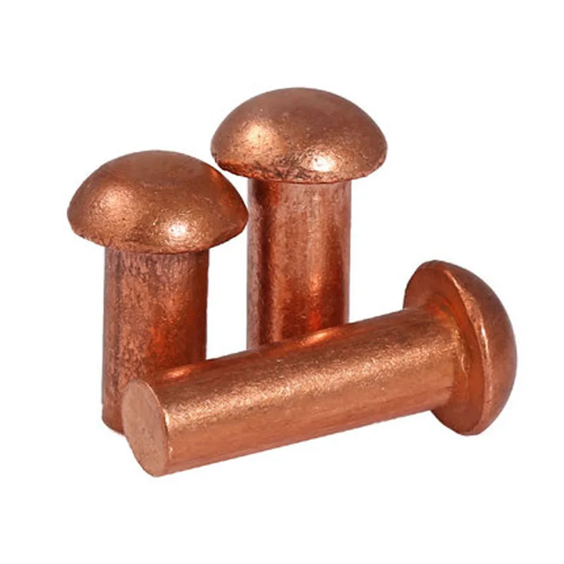 

10pcs M4 Semicircular coppers stud solid rivet Copper round cap rivets 5mm-40mm Length