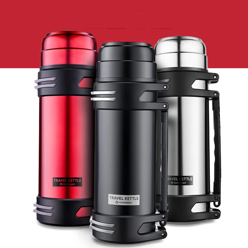 

Insulated Water Bottle 2000ml Stainless Steel Thermos Kettle With Lid Handgrip Rop Keep Cold Outdoor Travel Sport Water Bottle