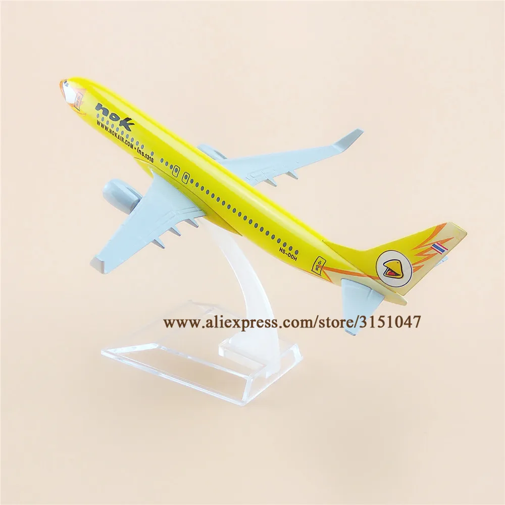 16cm Air Thailand Thai Yellow Nok Boeing 737 B737 Airlines Plane Model Alloy Metal Diecast Model Airplane Aircraft Airways Gift