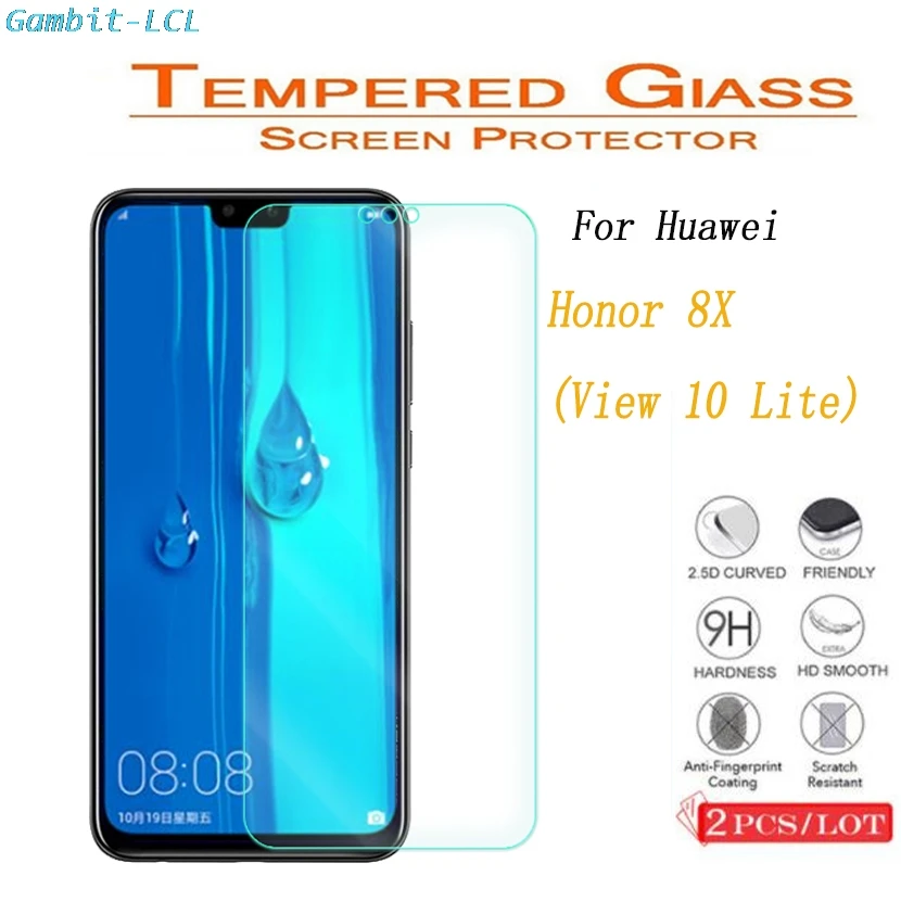 2PCS Tempered Glass for Huawei Honor 8X Screen Protector 2.5D 9H on the Phone Film Protective Safety honor8X | Мобильные телефоны и