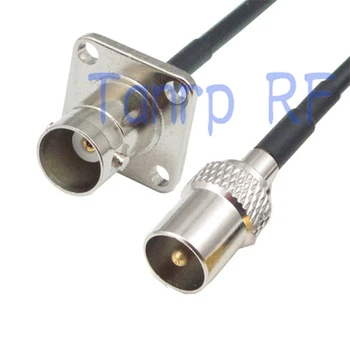 

6in TV male plug to BNC female with 4 hole panel RF adapter 15CM Pigtail coaxial jumper RG174 extension cord cable