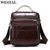 WESTAL men's shoulder bag leather bag fashion messenger bags flap zipper designer male solid crossbody handbags drop ship 8318 ► Photo 1/6