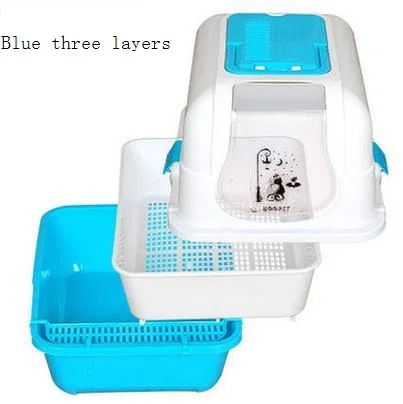 

Cat sand basin closed toilet double closed large cat litter box big cat bedpan douwei cat products Size :20.1x15.7x15.2 inches