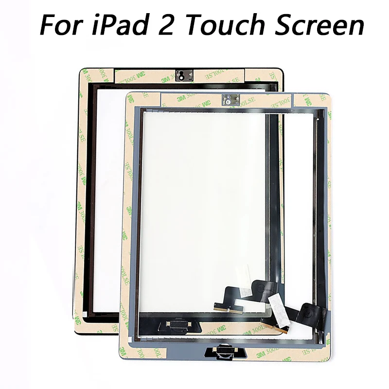 

For iPad 2 A1395 A1396 A1397 Touch Screen Replacement Assembly Digitizer Parts with Home Button &Camera Holder Adhesive