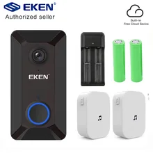 Eken V6 дверной колокольная камера 720P умный беспроводной дверной звонок, камера с облачным хранением ip Водонепроницаемый Дом ding dong безопасности Колокольчик для дома Eken V6 дверной колокольная камера 720P умный беспроводной дверной звонок, камера с облачным хранением ip Водонепроницаемый Дом ding dong безопасности Колокольчик для дома