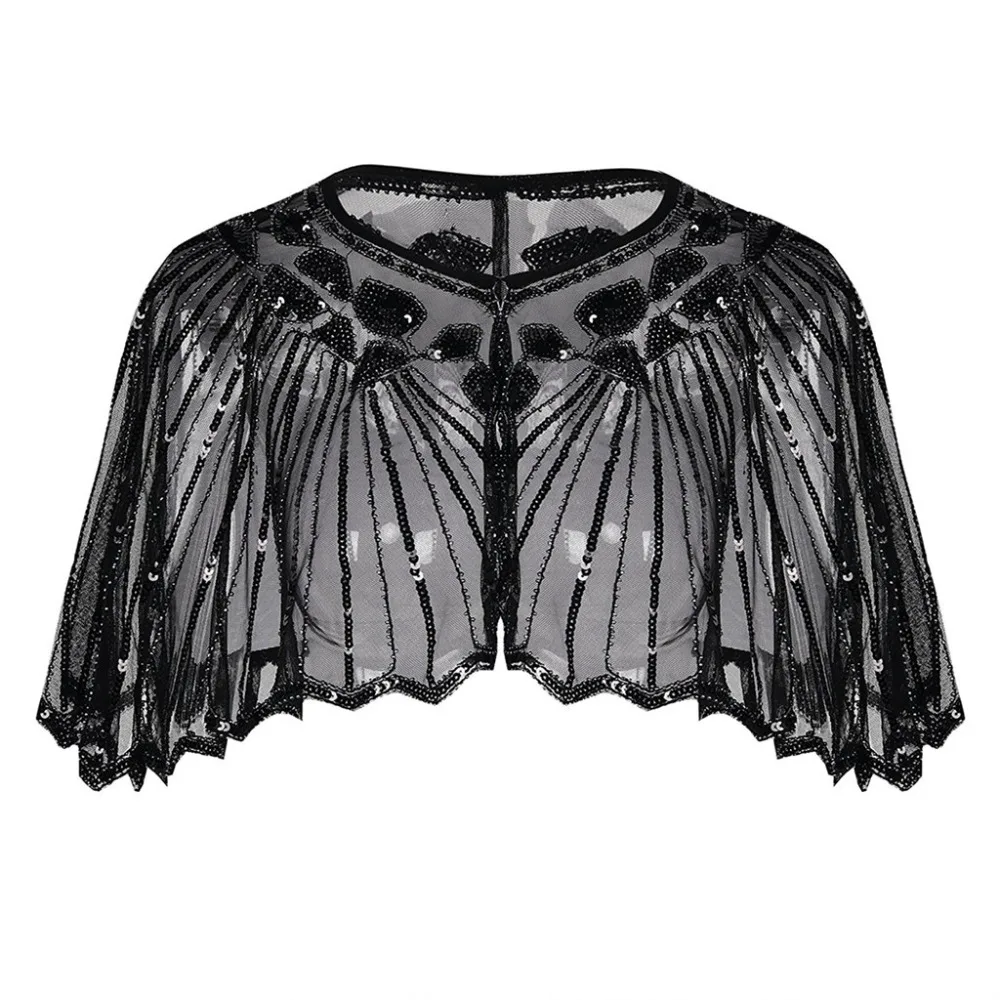 

Hot Women Shawls Top Sexy Beaded Sequin Deco Evening Shawls for Dresses Casual Autumn Modis 2019 Female T-shirt Plus Size F3
