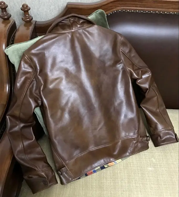 Free shipping.Brand new warm mens brown vintage cowhide Jackets,quality men genuine Leather jacket.style classic slim coat genuine leather genuine fur coats & jackets