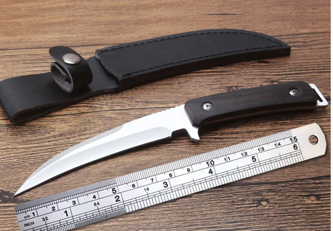 

Outdoor Straight Knife 7cr17mov steel Tactical fixed knife shank colored wood hunting knife,High quality survival knife.
