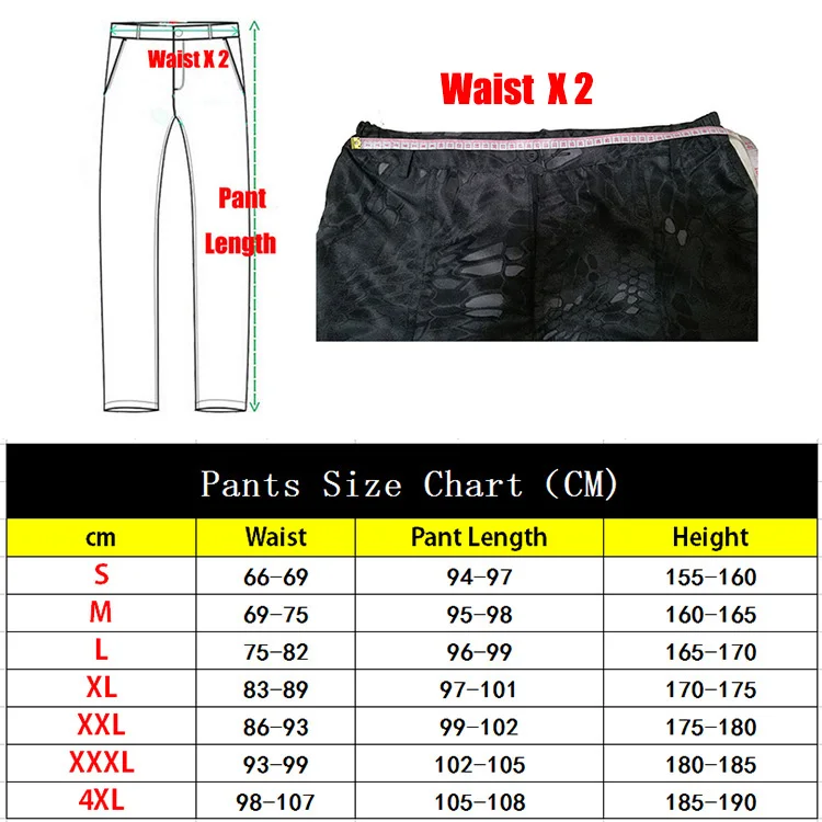 Height Pant Length Chart