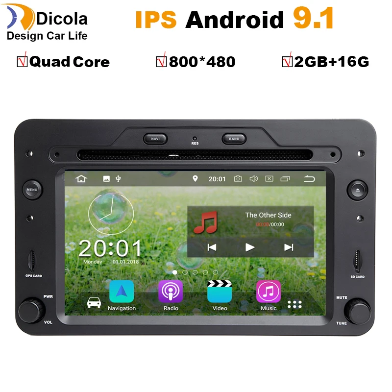 Top Android 9.1 Quad Core 2GB Car DVD GPS Navigation Player Car Stereo for Alfa Romeo Spider 2006 Radio headunit Bluetooth WIFI 0