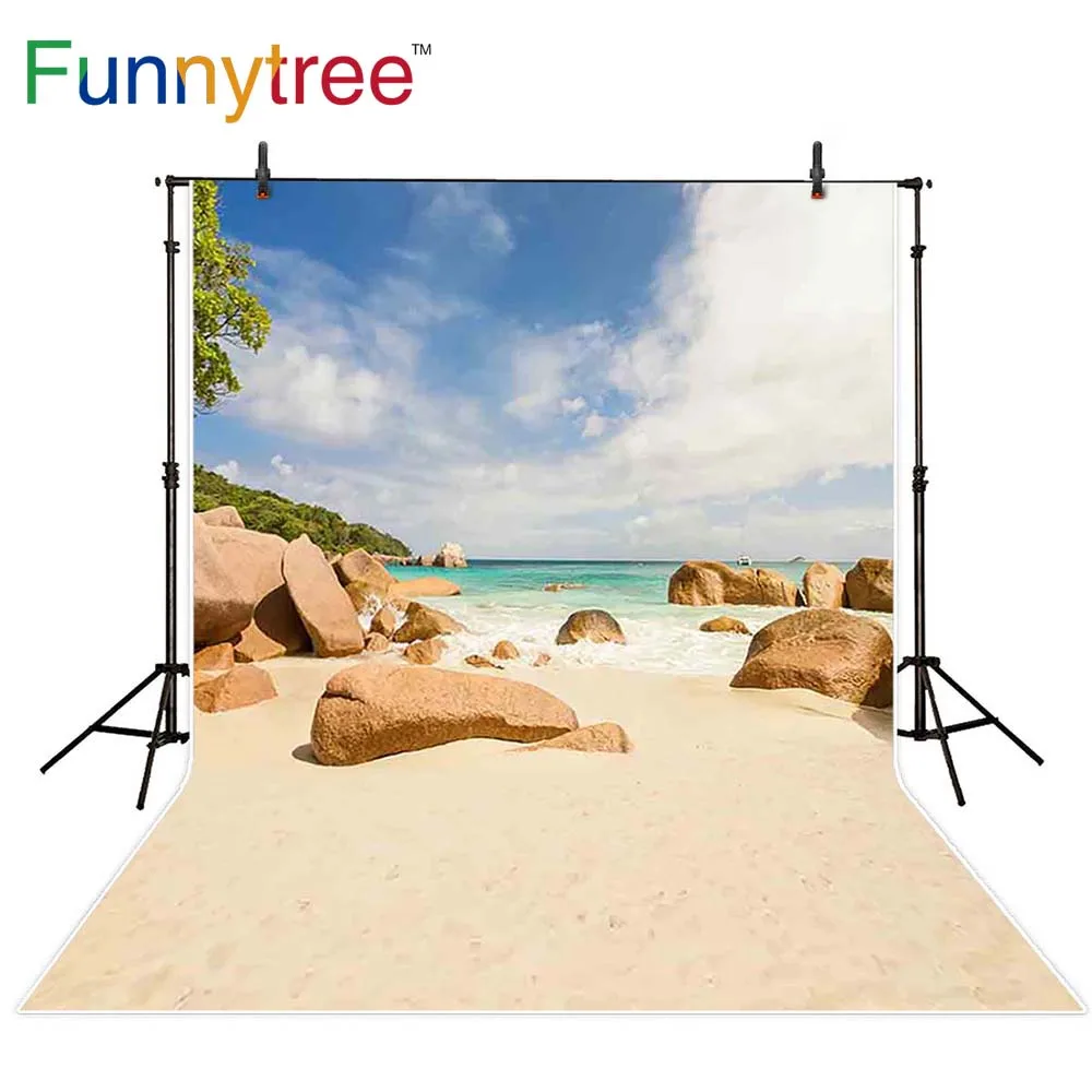 Фон для фотосъемки Funnytree пляжные острова праздничный пейзаж море небо