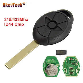

OkeyTech 2 Buttons EWS Car Remote Control Key Fob Case for Old BMW Mini Cooper S R50 R53 with 315Mhz/433Mhz Adjustable ID44 Chip