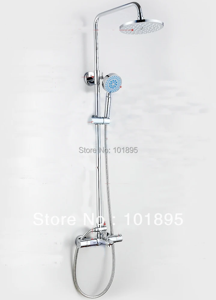  X9026SS1 - Luxury Chrome Finish Brass Overhead Rain Shower with Thermostatic Bath Mixer of Shower S