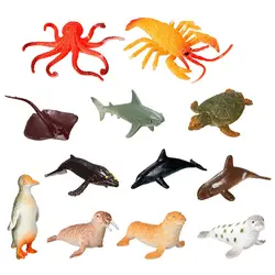 12 шт./лот Пластик морских животных модель игрушки фигура океан существа дельфин детские игрушки Best модель подарок для Для детей Бесплатная