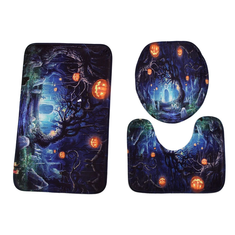 ouneed bathroom non slip set 3pcs halloween multiple style pedestal ruglid toilet cover - Halloween Bathroom Sets ouneed bathroom non slip set 3pcs halloween multiple style pedestal ruglid toilet cover - Halloween Bathroom Sets