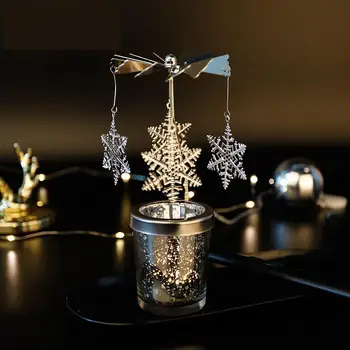 

Candle Cup Christmas Box Romantic Rotary Candlestick Gift Candle Holder