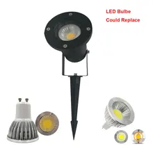 IP65 уличный светодиодный светильник для газона с GU10 светодиодный садовый светильник 3 Вт 5 Вт светодиодный Ландшафтный/дорожное освещение IP65 Алюминиевый светильник для газона MR16 держатель