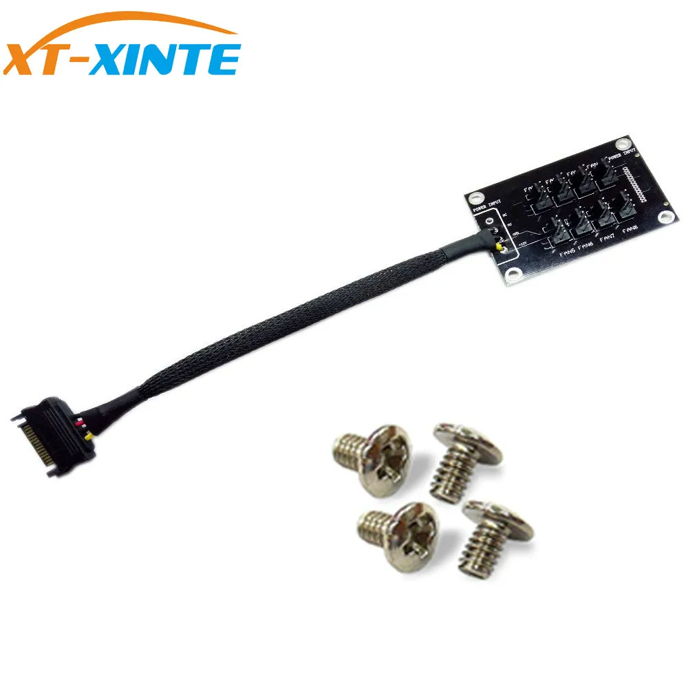 Удлинительный кабель SATA 15 Pin (штекер) на 8x4 охлаждающий концентратор разветвитель