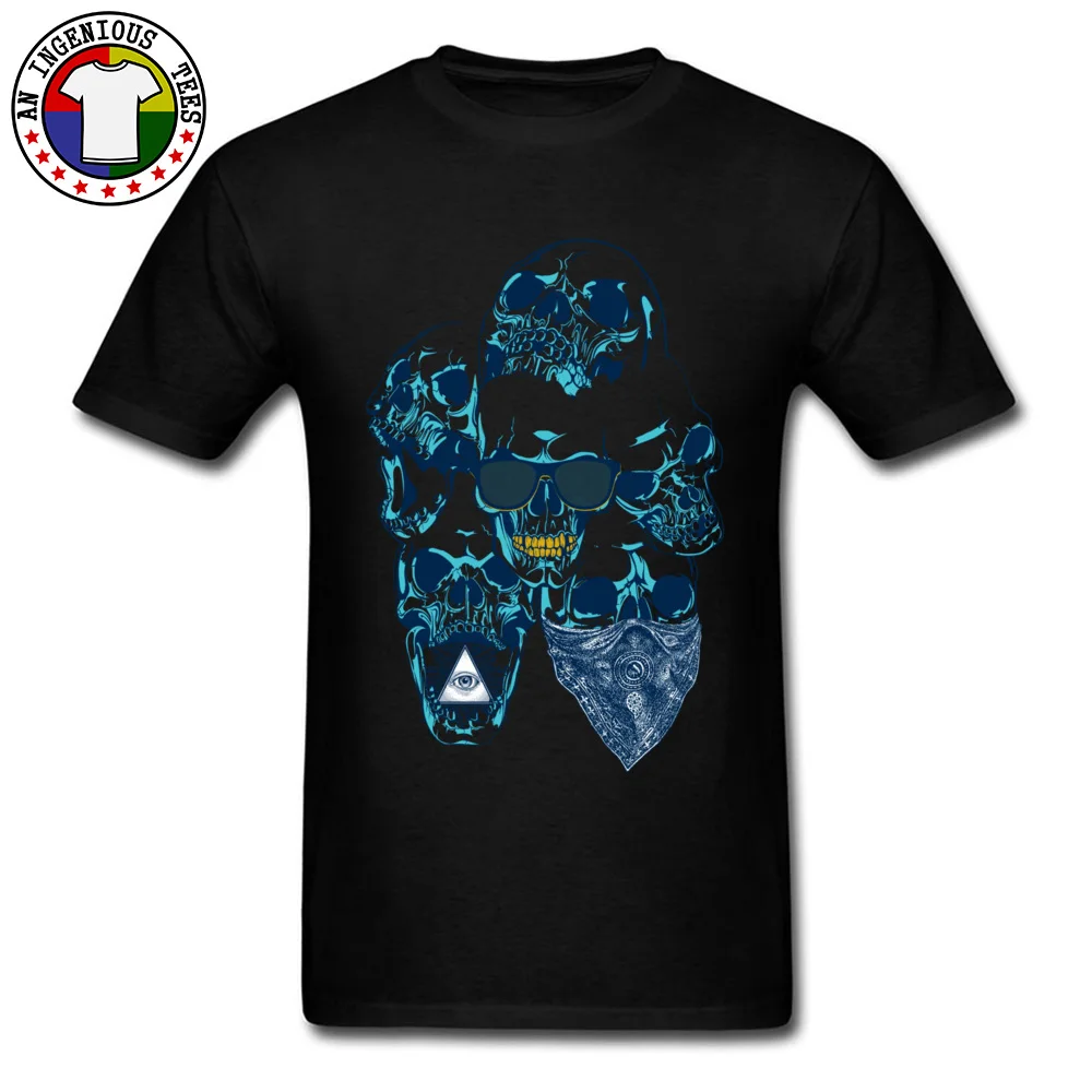 Skull Gangsta Pure Cotton T-Shirt for Men Short Sleeve Cool Tops Shirts 2018 New Fashion Summer Round Neck Tshirts Normal Skull Gangsta black