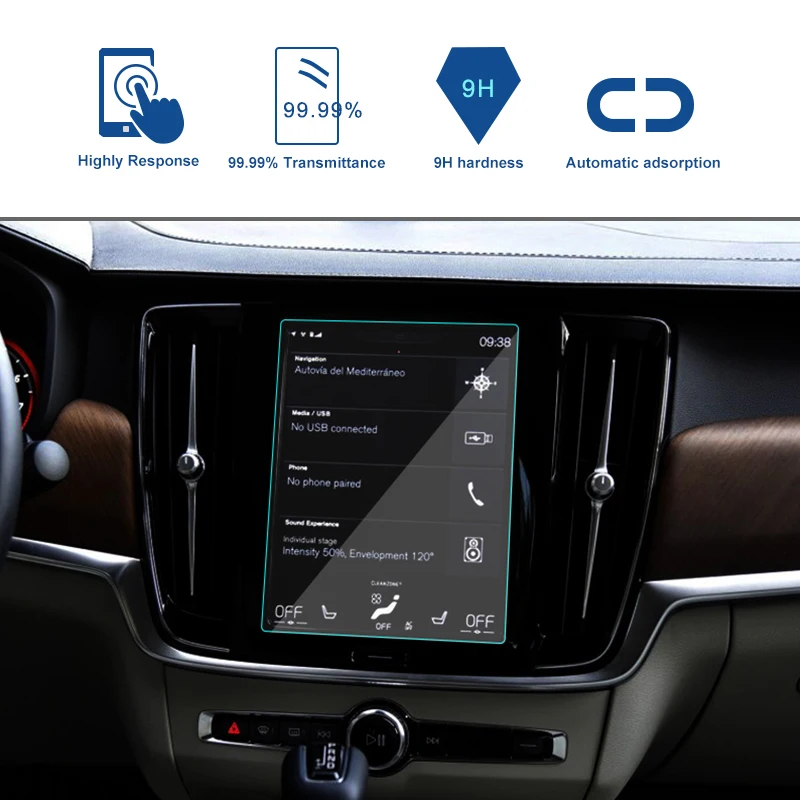 Автомобильный gps навигационный экран, стеклянная Стальная Защитная пленка для Volvo V90 XC90 S90 XC60-, контроль ЖК-экрана, автомобильная наклейка