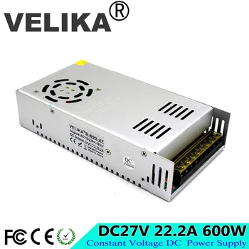 

Universal DC27V 22.2A 600W Voltage Transformer AC-DC Switch Power Supply Regulated for Led Strip Light CNC CCTV Motor Stepper