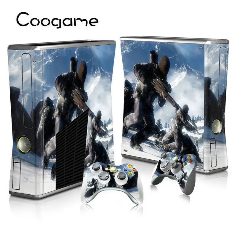 Color Decal Snow War Skins For Microsoft Xbox 360 Slim Console & 2