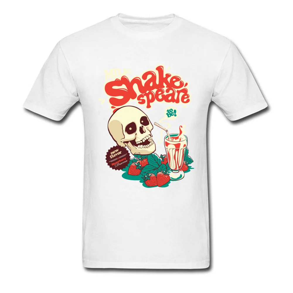 Student Classic Casual T Shirt O Neck Father Day Cotton Fabric T Shirt Normal Short Sleeve Milk Shakespeare Top T-shirts Milk Shakespeare white
