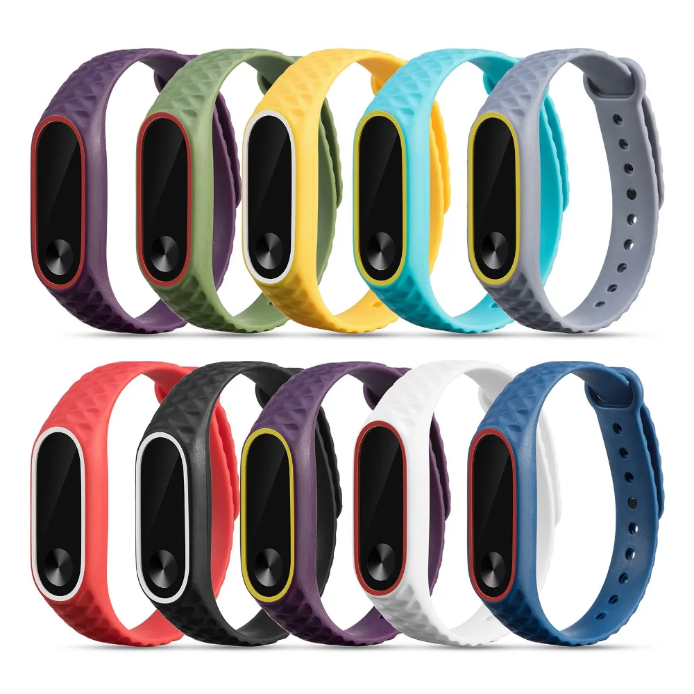 MASiKEN замена Мода двойной Цвет наручные часы браслет для XIAOMI MI Band 2 трекер спортивный силиконовый браслет ремешок