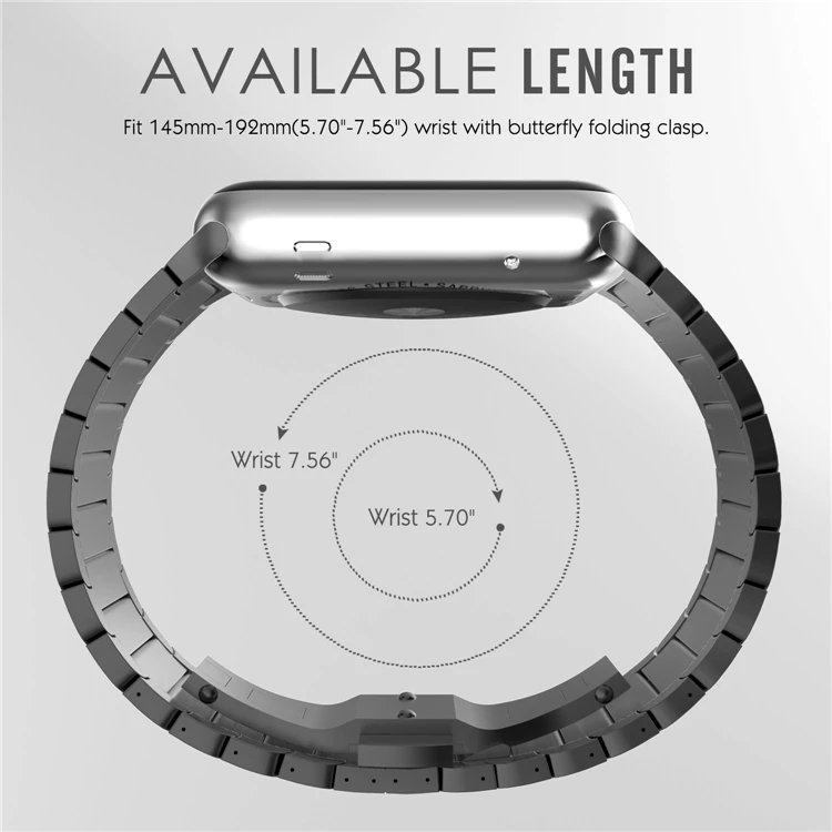 Хохлатая бабочка ремешок для Apple watch 4 группа 44 мм/40 мм iwatch серии 3 2 142 мм/38 Нержавеющая сталь запястье ссылка браслет ремень
