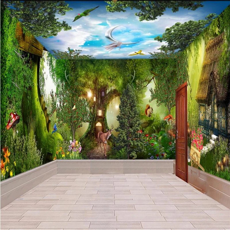 Forest Chalet House papel de parede 3D Custom Photo wallpaper for walls 3 d Large Murals Modern living room bedroom wall paper