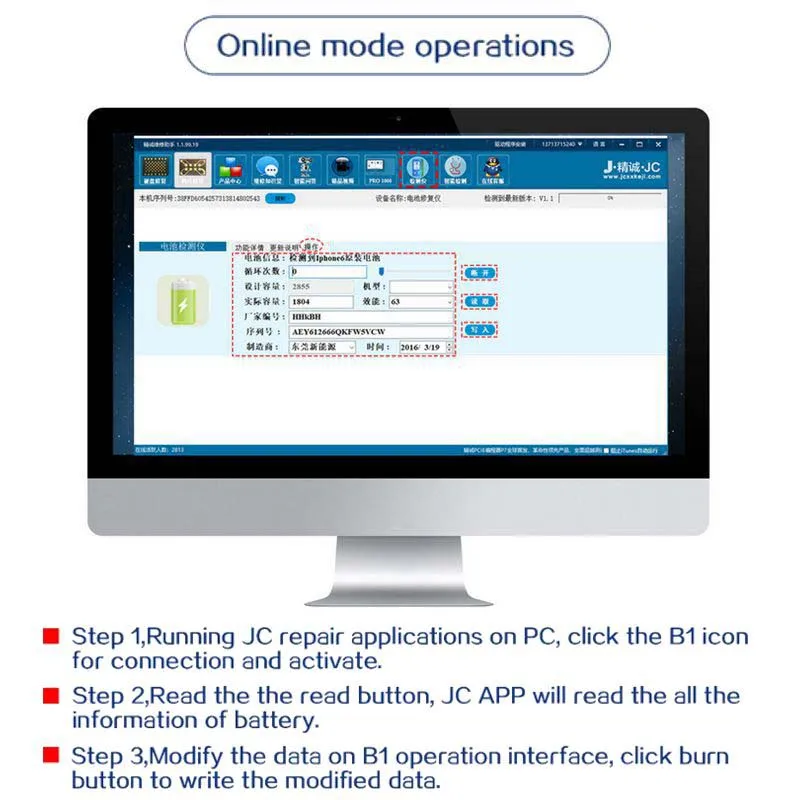 JC B1 Battery Repair Tester Testing Programmer For