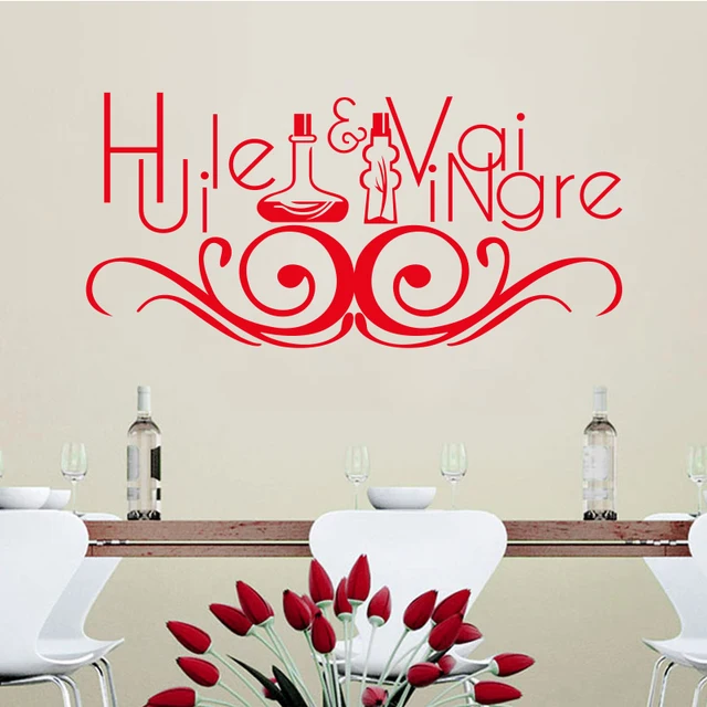 Stickers French Cuisine Huile Et Vinaigre Vinyl Wall Sticker Mural