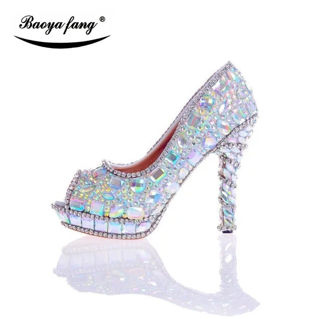Aliexpress 12cm Multicolor Crystal P Toe Women Wedding 12cm Multicolor Crystal P Toe Women Wedding Shoes Summer Fish Fashion Woman High Heels
