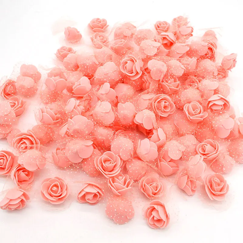 50/100 шт. 3 см мини пены розы искусственные цветочные бутоны искусственный цветок Роза для Свадебные украшения венок DIY аксессуары Скрапбукинг подарки - Цвет: F04 Peach