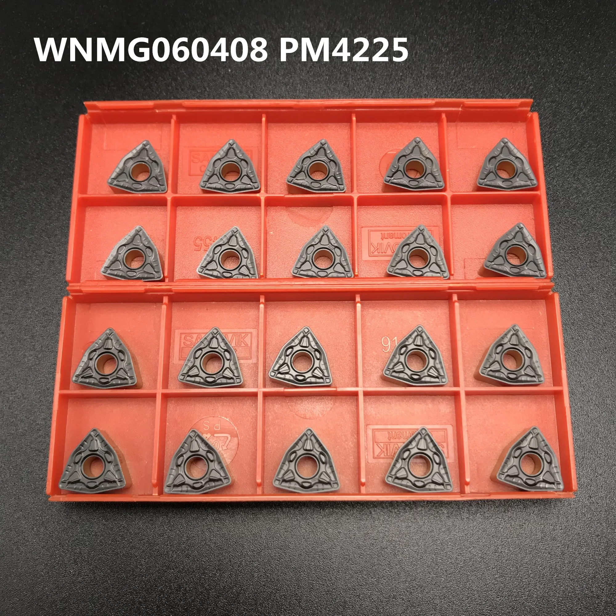 

20PCS WNMG060408 PM 4225 high precision triangular carbide tool metal turning tool CNC machine tool parts lathe milling tool