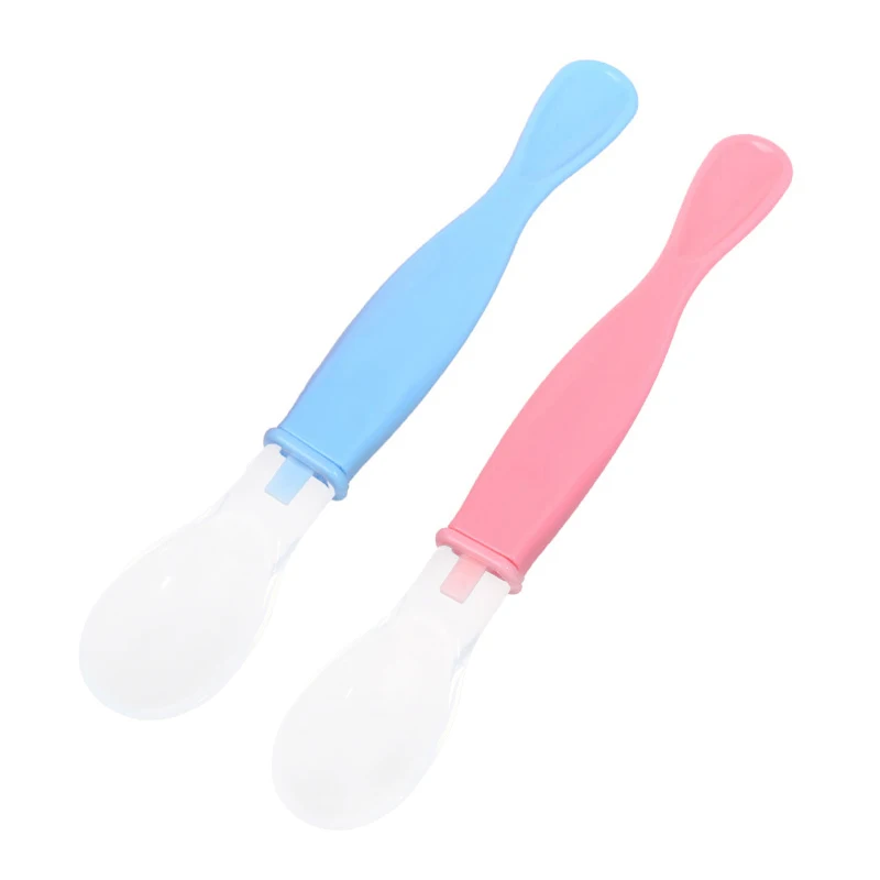 

2019 1 pc Baby Silicon Spoon Baby tongue pressing type spoon Kids Children Flatware Feeding Spoons BPA Free 13-148