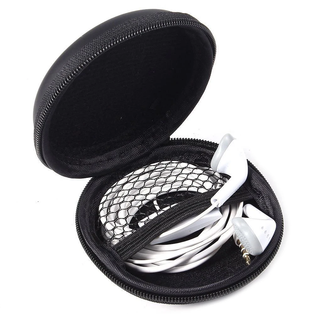 

AAAE Top PU Leather Cover Style Exterior Handsfree Headset Hard Case with Zipper Closure, Black