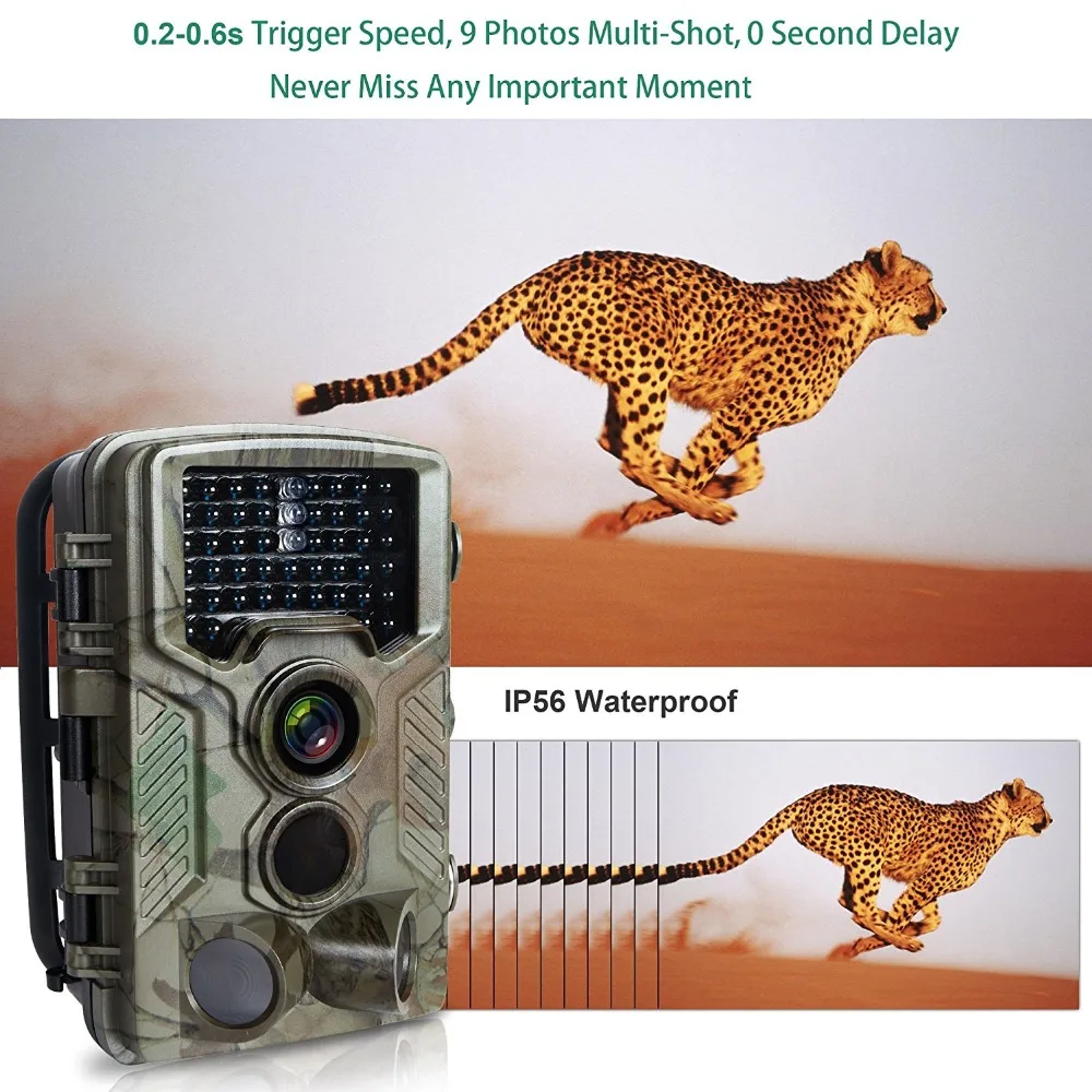 Câmera de Caça Câmeras de Vigilância ao ar Livre da Vida hd do Jogo da Trilha da Visão Noturna Baixo Brilho Infravermelho Selvagem Armadilha Caçador 12mp 1080 p 2 High Quality Esporte e Lazer