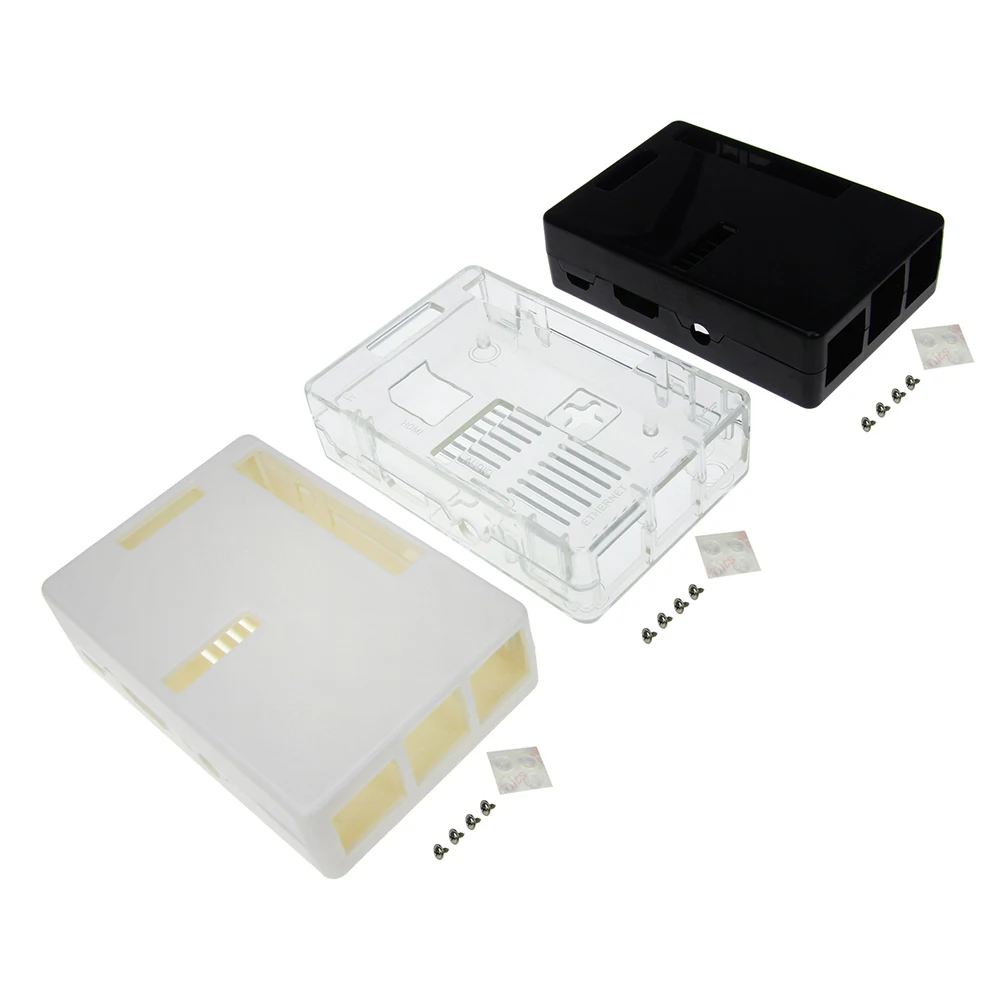 

Components Plastic Box Access All Ports Clear Case for Raspberry Pi B+&Raspberry Pi 3 Model B Case Black/White/Transparent