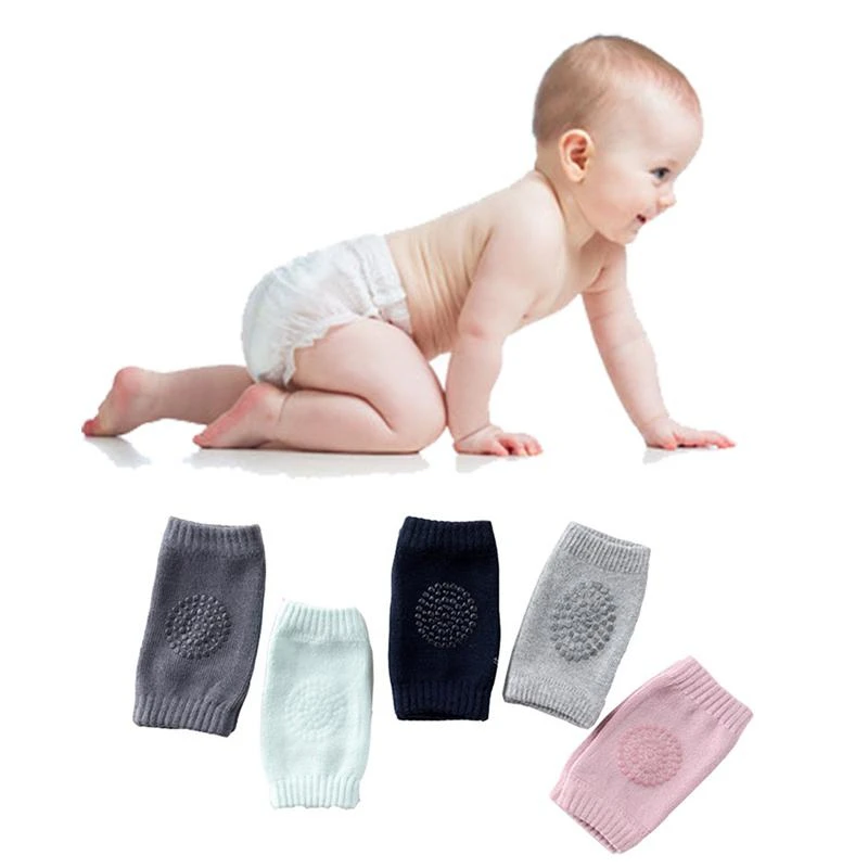 

Soft bow protectors 1 pair combed cotton elastic half terry baby sock kneepad dispenser soft thicken safety crawling well kids