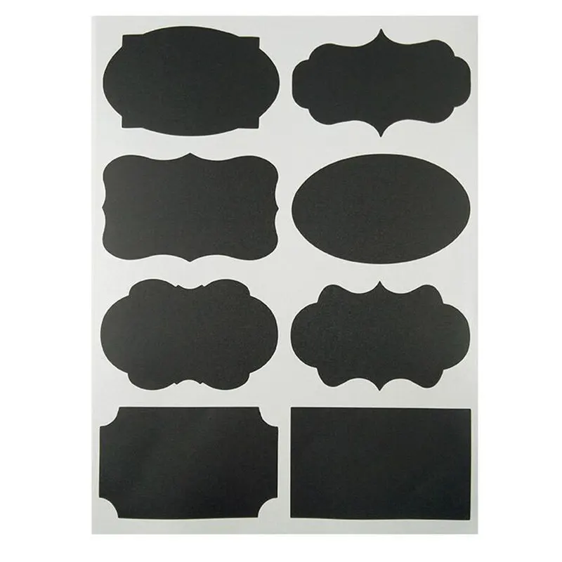 9 Sheets Assorted Chalkboard Stickers Removable Label Cup Jar Jam Sticker