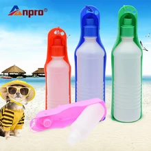 Anpro 250/500 мл собака бутылка для воды питатель портативный питомец собака путешествия питьевой воды диспенсер с ремешком для переноски для прогулок на открытом воздухе поездки