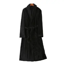 2019 чистый черный пикантные халаты для женщин утолщаются фланель утепленная одежда пары кимоно халаты и мужчин