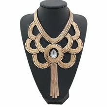 CirGen модная женская готическая Золотая цветная змеиная цепь, колье, массивная Хрустальная подвеска, бижутерия с бахромой, ожерелье, ювелирное изделие, D91