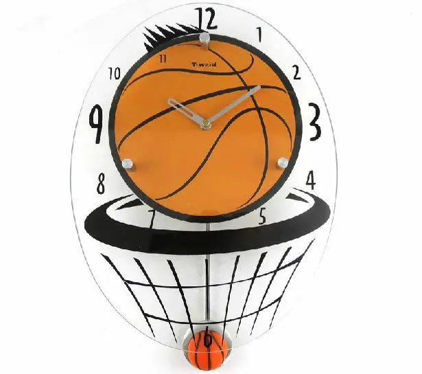 Creative basketball pattern wall clock Basketball Theme mute movement