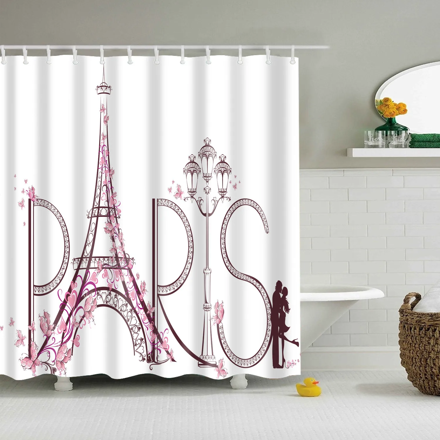 Washable Cute Sweet print Shower curtain waterproof 3D polyester fabric for bathroom curtain large 180x200cm cortinas