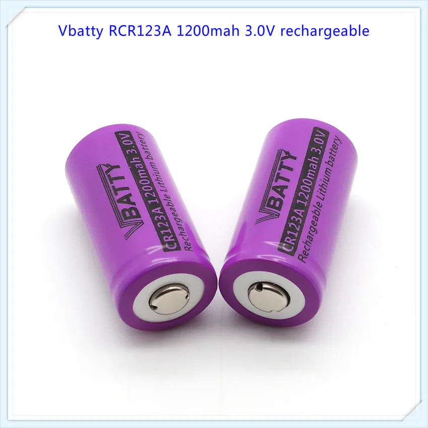 

Vbatty RCR123A 16340 size 3.7v Lithium-ion Rechargeable Batteries Design for Flashlight 16340 battery free shipping(1pc)