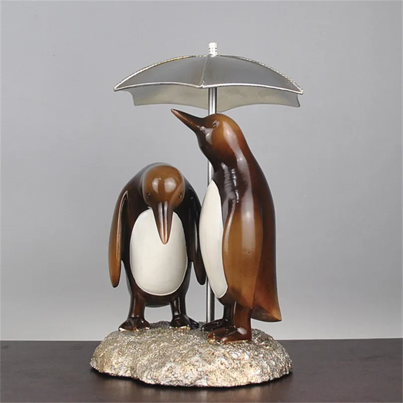 

Abstract A Couple of Penguin Statues Resin Animal Figurines Ornaments Micro Landscape Garden Decorations Creative Crafts Gifts