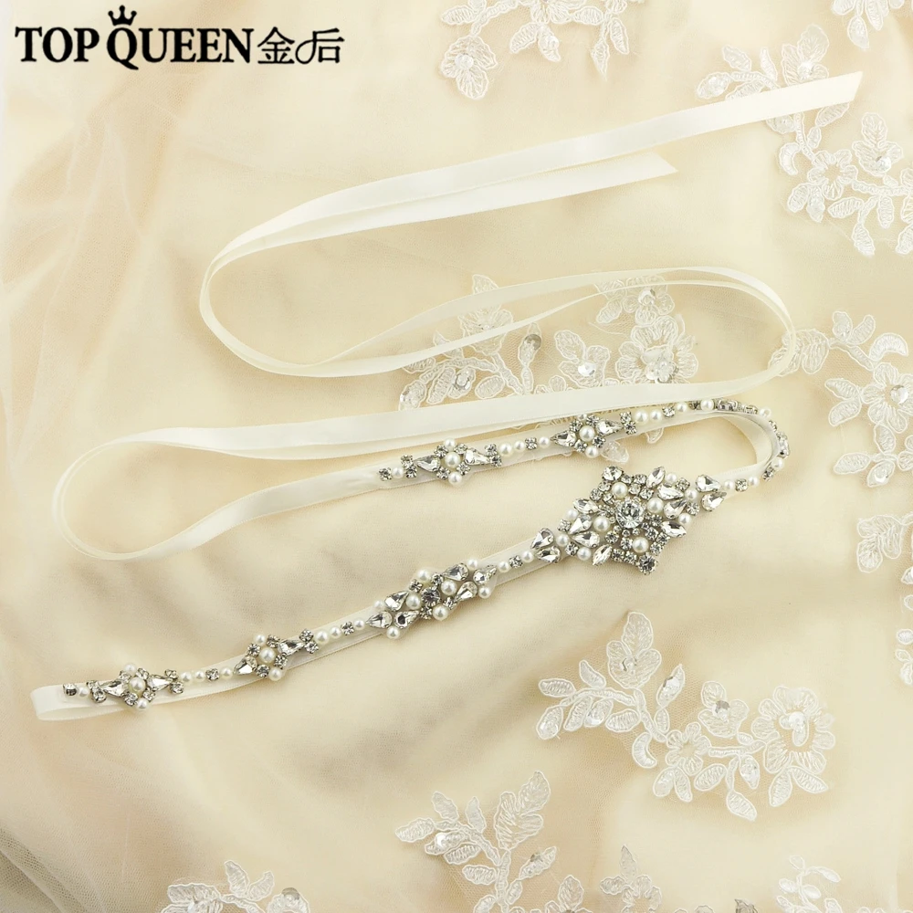 TOPQUEEN S357 свадебные пояса, accessoire Mariage, ремешок для свадебного платья, невеста пояс свадебные пояса Belts1CM ленты Быстрая доставка